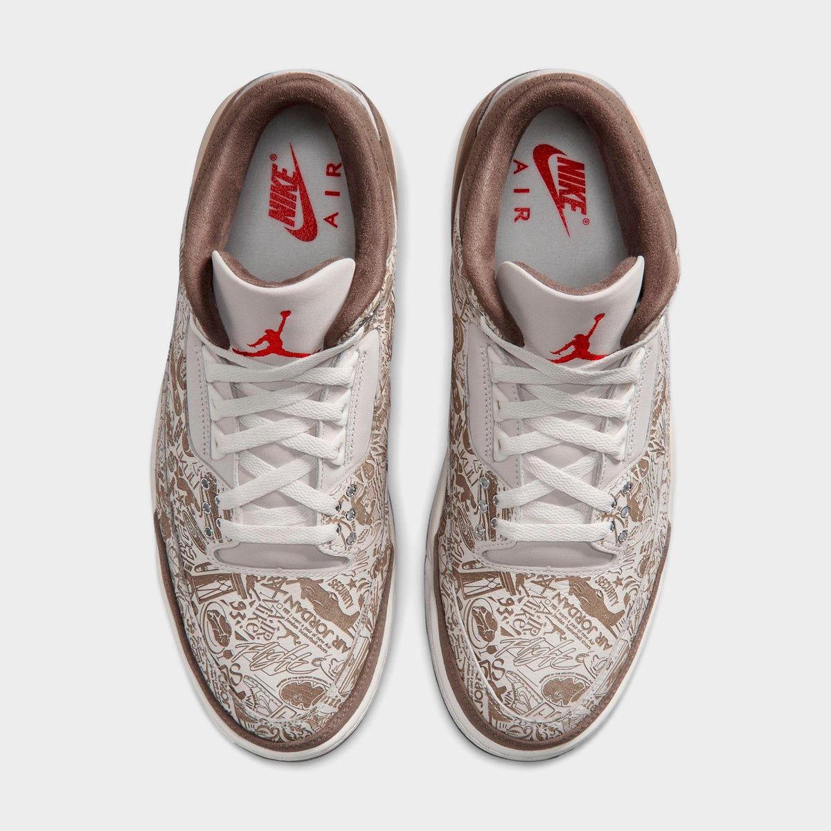 Men's Air Jordan Retro 3 Basketball Shoes - Phantom/University Red/Palomino/Sail - view 5