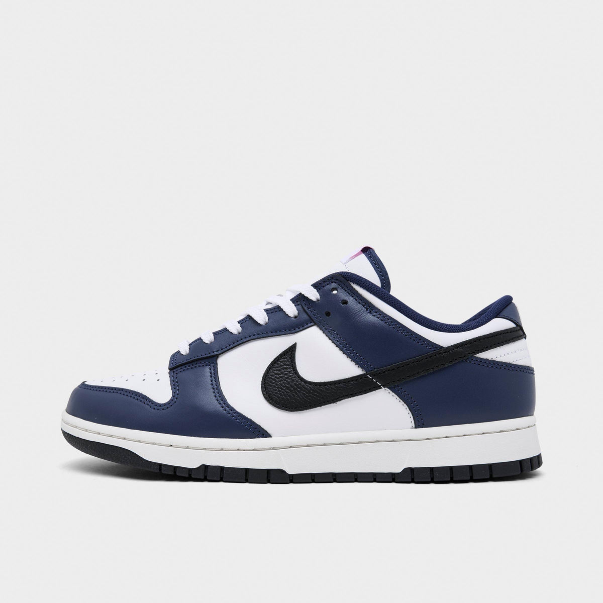 Men's Nike Dunk Low Retro Casual Shoes - White/Black/Midnight Navy