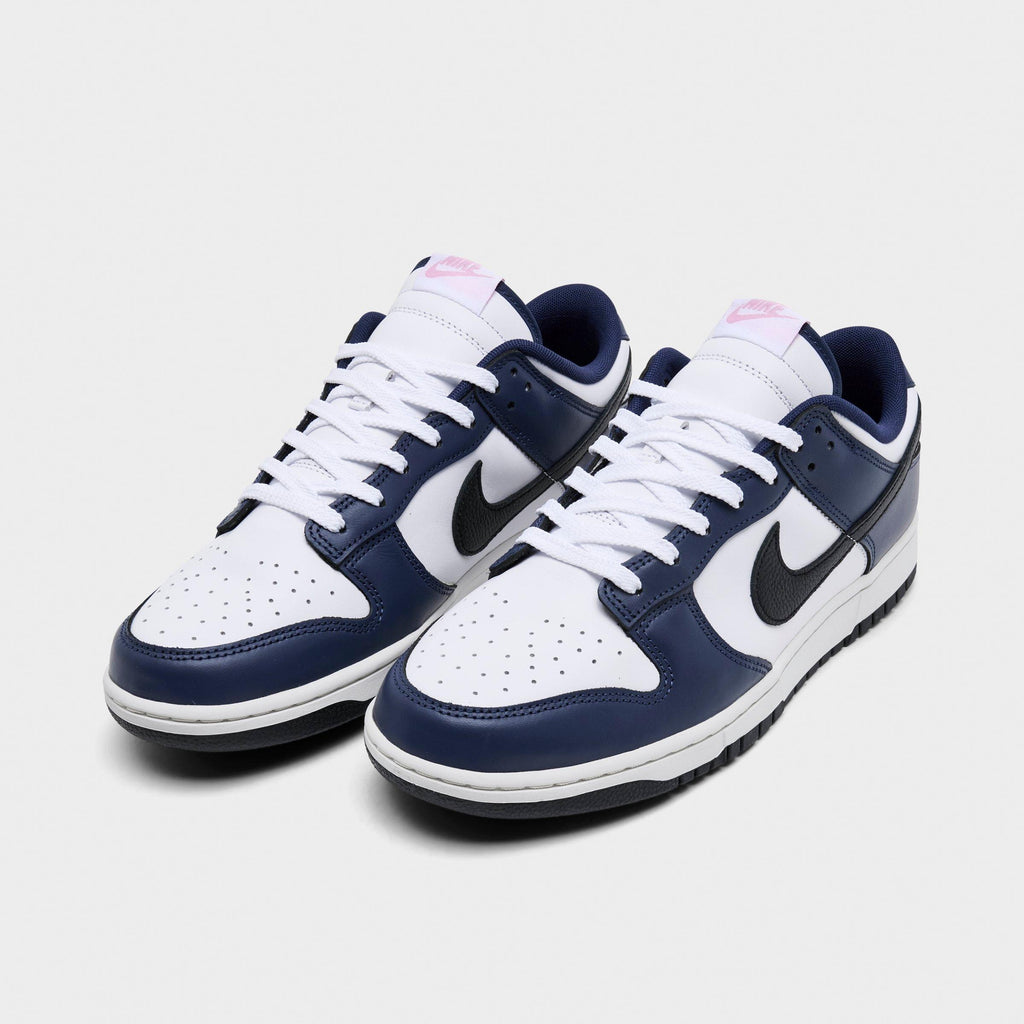 Men's Nike Dunk Low Retro Casual Shoes - White/Black/Midnight Navy - view 2
