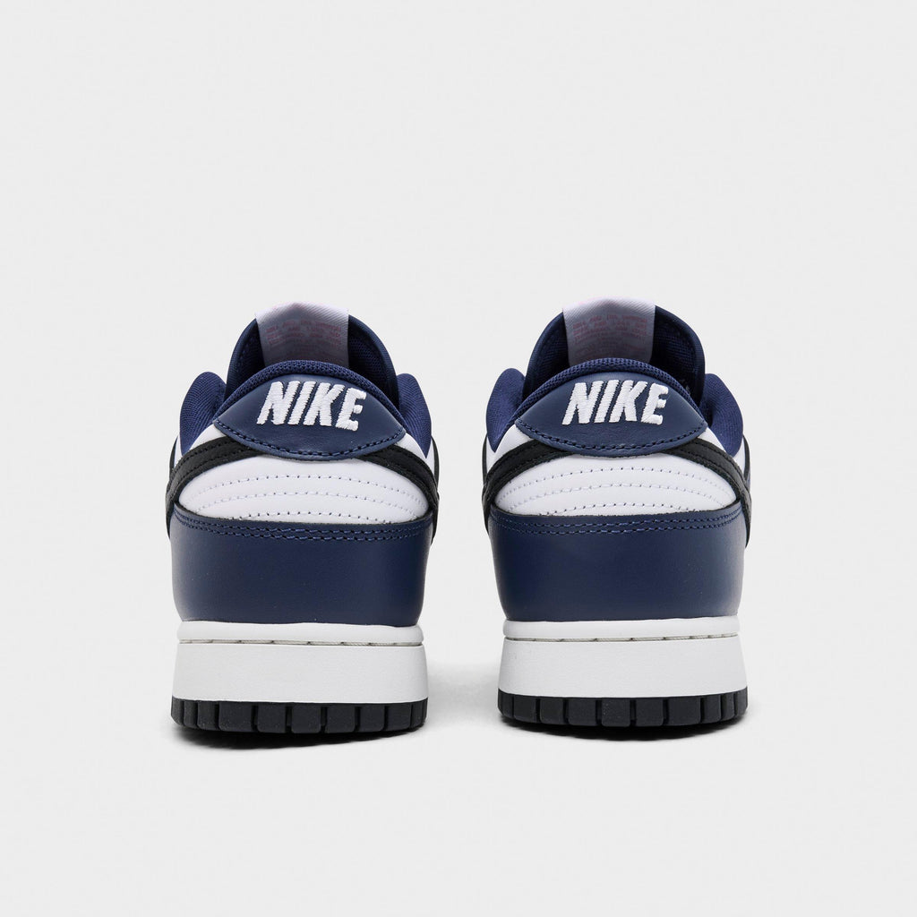 Men's Nike Dunk Low Retro Casual Shoes - White/Black/Midnight Navy - view 4