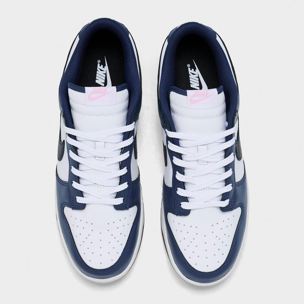 Men's Nike Dunk Low Retro Casual Shoes - White/Black/Midnight Navy - view 5