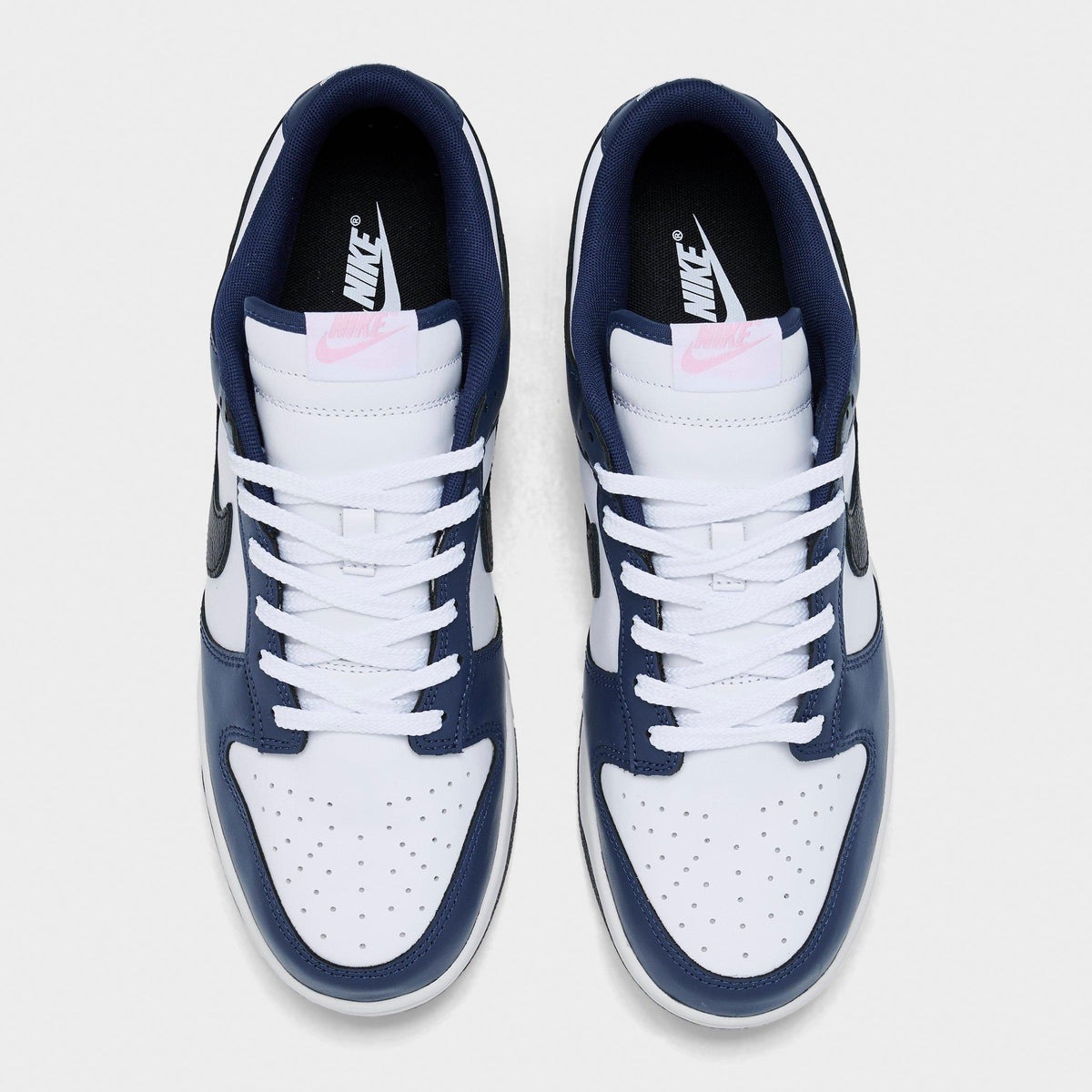 Men's Nike Dunk Low Retro Casual Shoes - White/Black/Midnight Navy - view 5