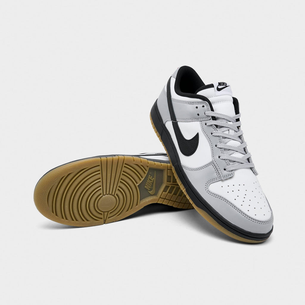 Men's Nike Dunk Low Retro Casual Shoes - White/Black/Wolf Grey/Gum Light Brown - view 3