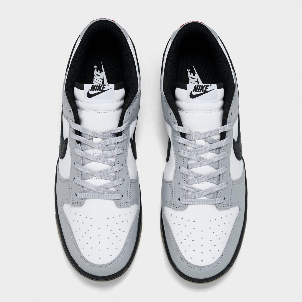 Men's Nike Dunk Low Retro Casual Shoes - White/Black/Wolf Grey/Gum Light Brown - view 5