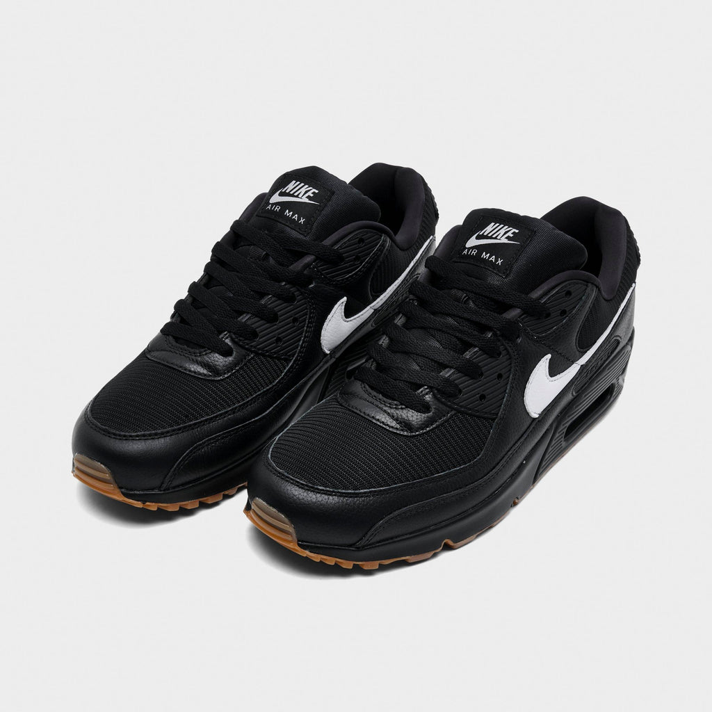 Men's Nike Air Max 90 Casual Shoes - Black/White/Gum Med Brown - view 2