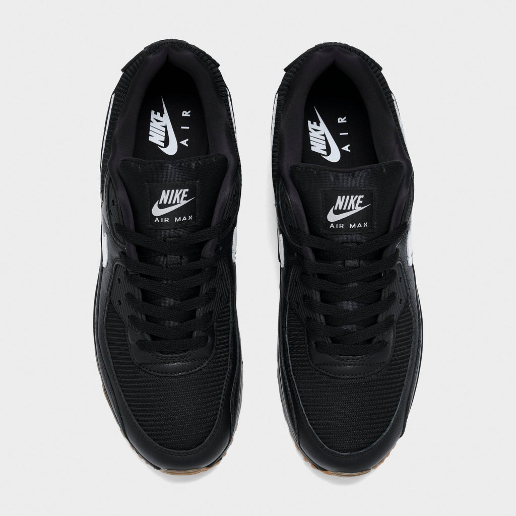 Men's Nike Air Max 90 Casual Shoes - Black/White/Gum Med Brown - view 5