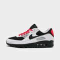 Men's Nike Air Max 90 Casual Shoes - White/Black/Bright Crimson/Light Smoke Grey