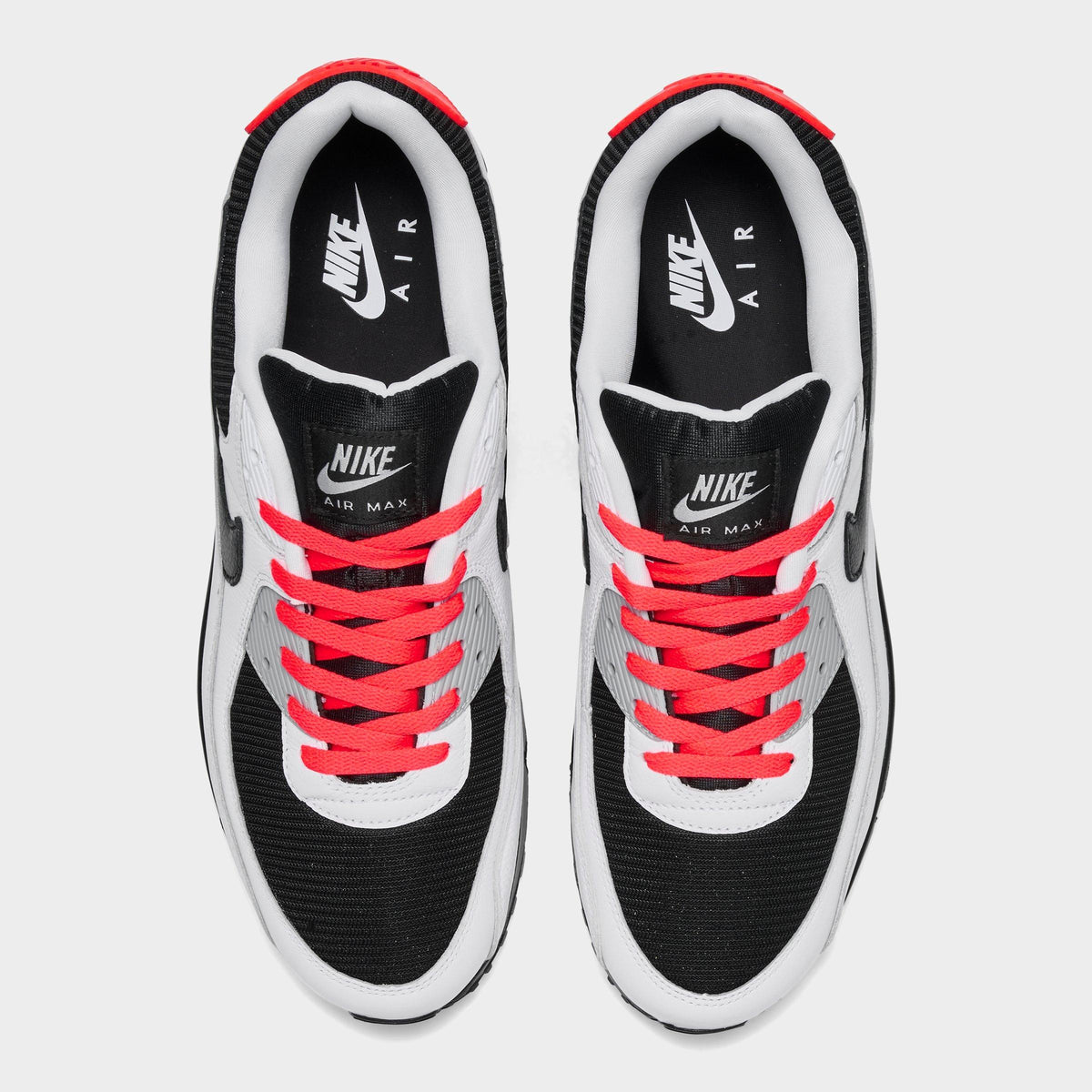 Men's Nike Air Max 90 Casual Shoes - White/Black/Bright Crimson/Light Smoke Grey - view 5