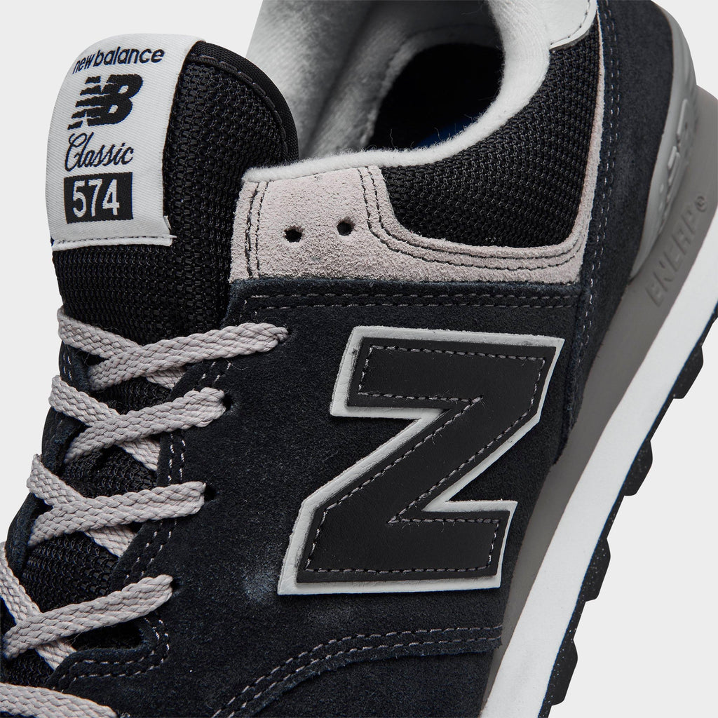Men's New Balance 574 Core Casual Shoes - Black/White - view 3