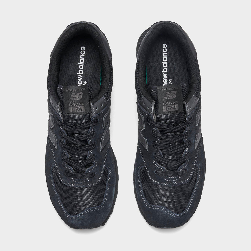 Men's New Balance 574 Core Casual Shoes - Black/Black - view 5